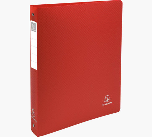 Exacompta Ringbuch – 4 O-Ringe Ø 30 mm – für A4 – Rückenbreite 4 cm – Rot