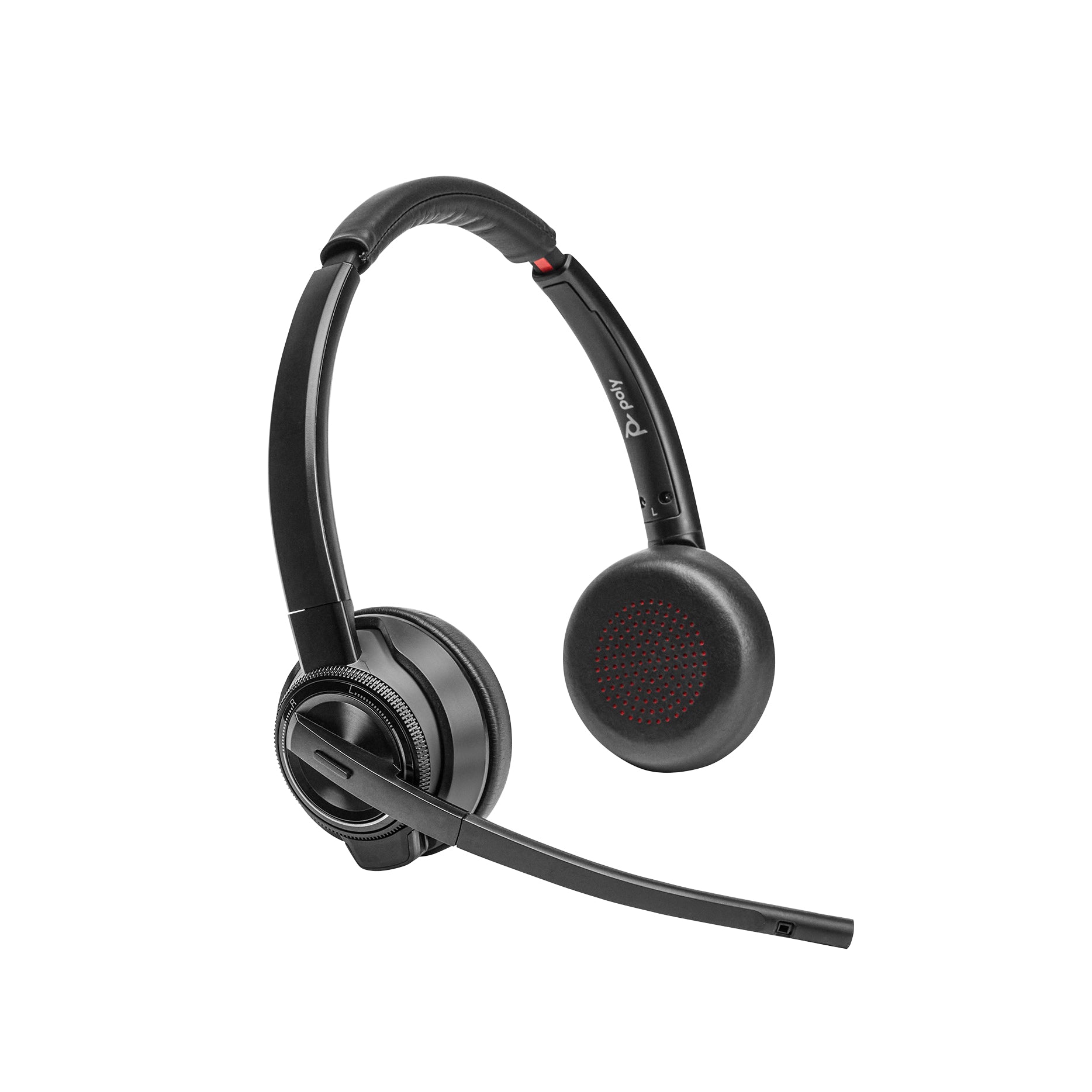 Poly Savi 8420 Office Stereo – Duo Headset – DECT, Bluetooth, ANC – schwarz, für Microsoft Teams – bis 13 h