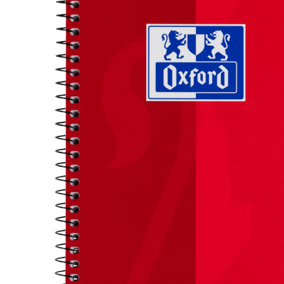 Oxford Collegeblock – A4 – kariert – 80 Blatt – 90 g/m² – Softcover, 4-fach gelocht, mikroperforiert, rot