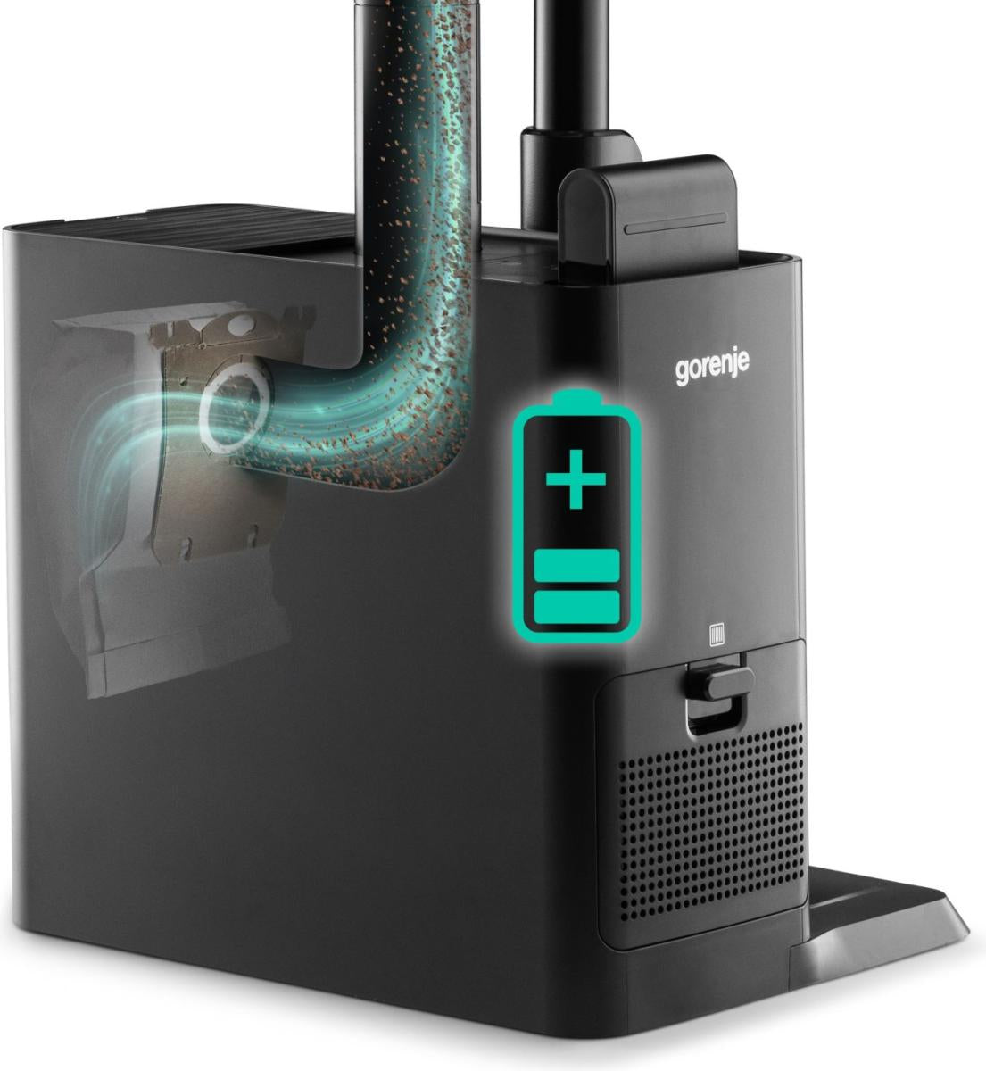Gorenje Kabelloser Staubsauger NEOEXPERT SVC296749NEBL, mit Absaugstation, 2-in-1 – 60 min, 190 AW, Behälter 0,6 l