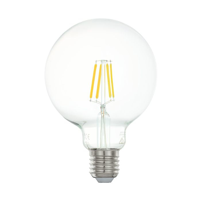 EGLO Leuchtmittel E27 Globus G95 – Warmweiss 2700 K, 470 lm, 4 W – IP20 – Transparent, Glas – 1 Stk.