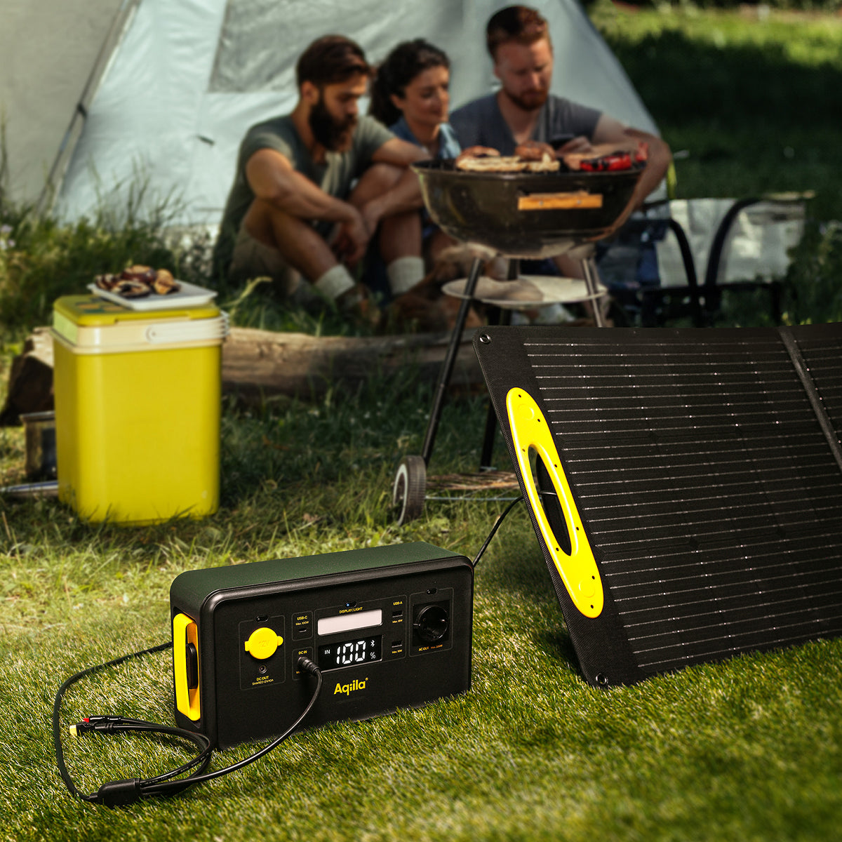 Aqiila Sunbird P100 Solarpanel-Ladegerät 100 W – Monokristallin, IP65, USB-C×1, USB-A×1
