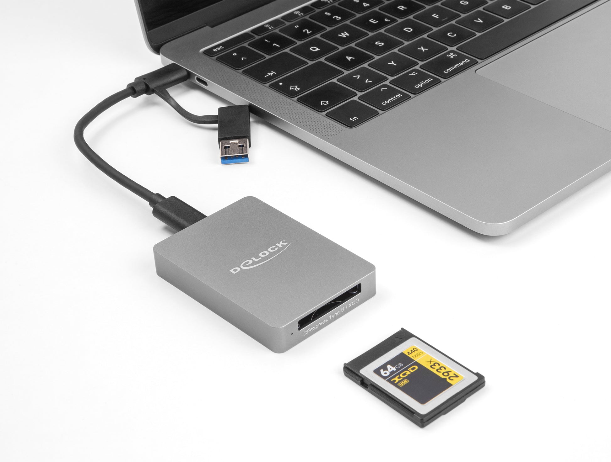 DeLOCK USB-C Kartenleser – CFexpress Typ B, XQD – USB-C 3.2 Gen 2, 10 Gbit/s