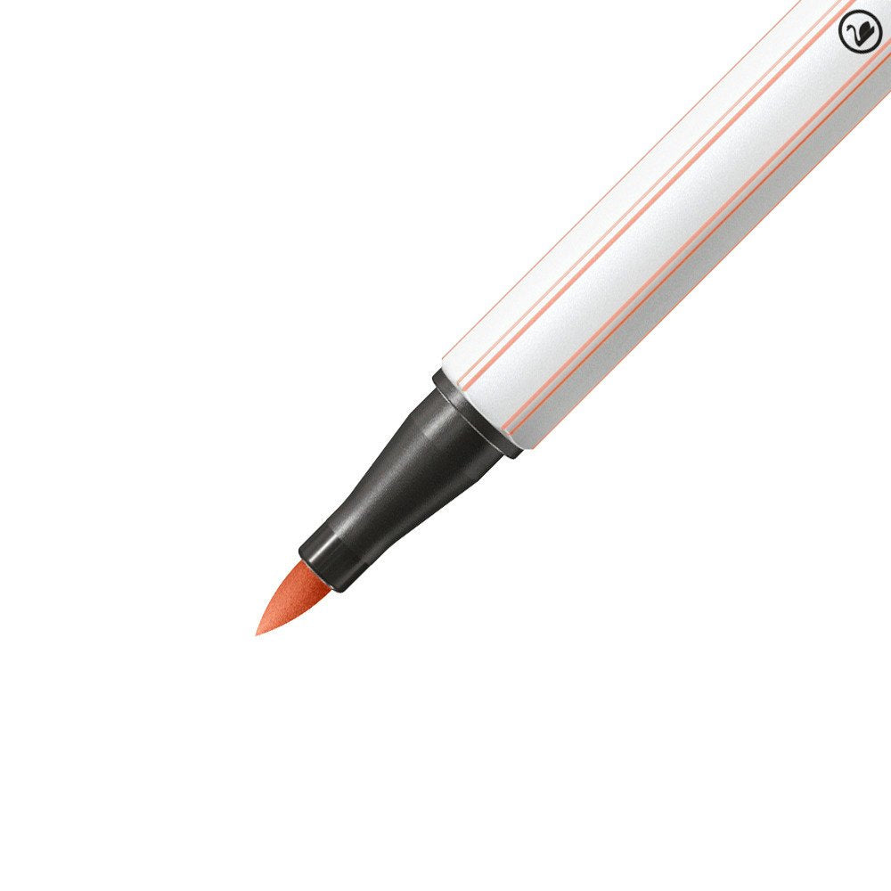 STABILO Pen 68 Brush Filzstift – Pinselspitze, wasserbasiert, Hellrosa