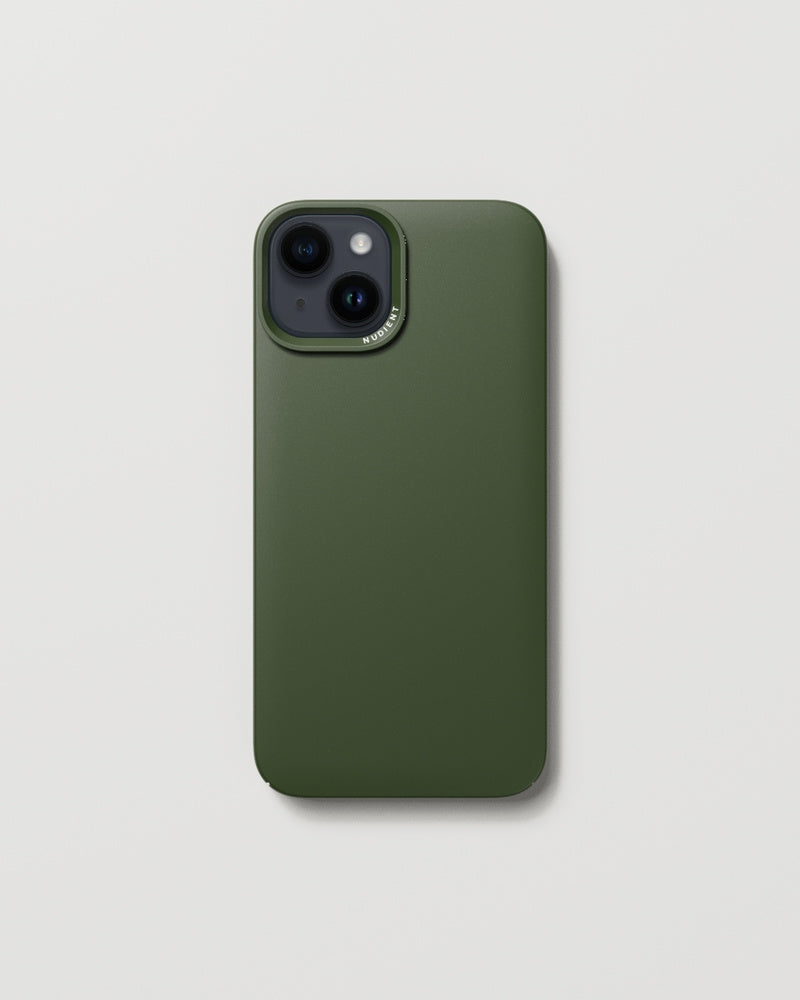 Nudient Thin Case Backcover – für Apple iPhone 14 – MagSafe, Recycling-Kunststoff, Kiefern-Grün