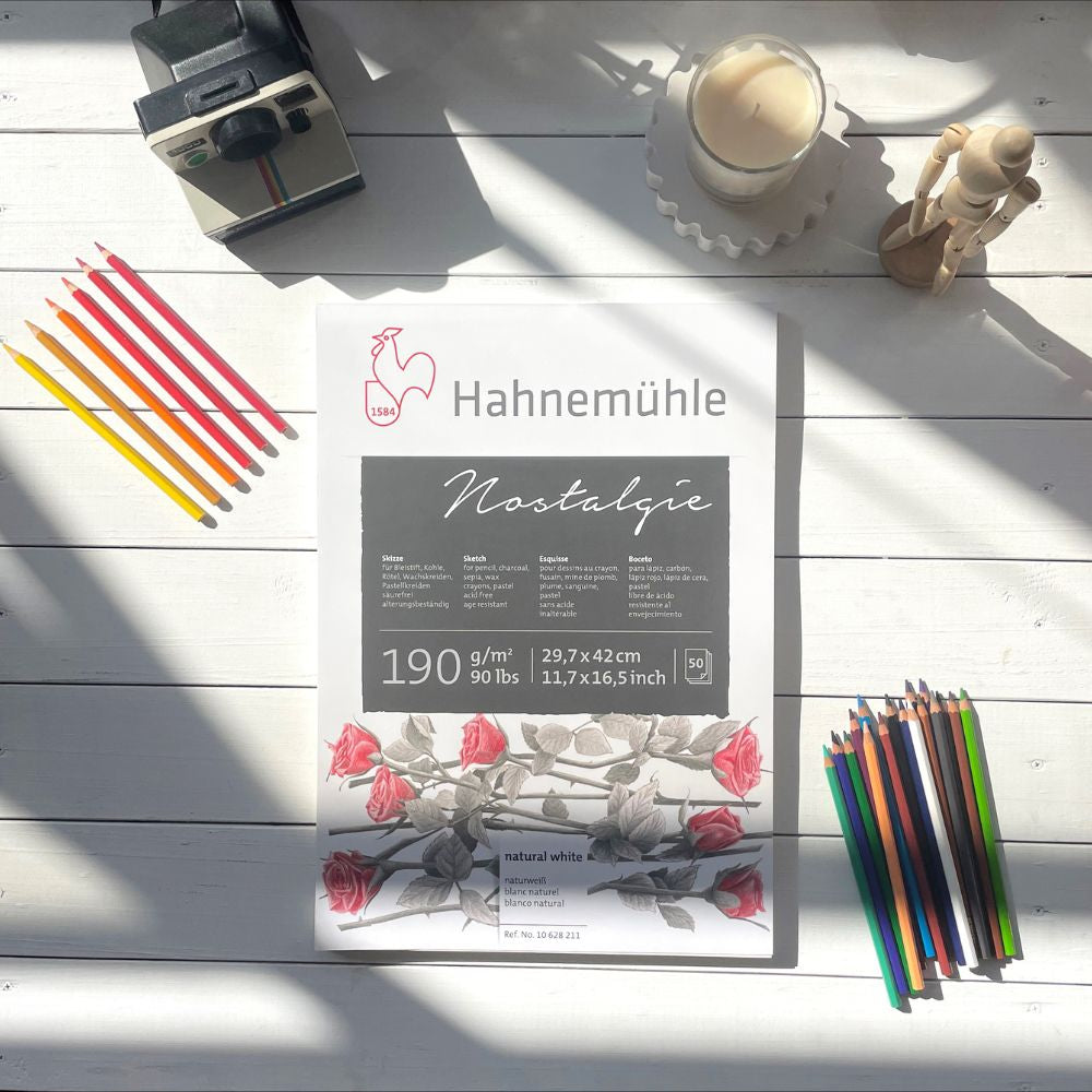 Hahnemühle Skizzenblock Nostalgie – A5 – 190 g/m² – geleimt – 50 Blatt