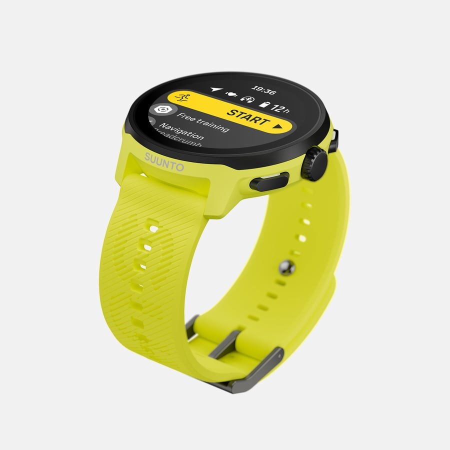 Suunto Run 46 mm GPS – Polyamid/Stahl Schwarz, Sportband, Limette, 50 m, für Android
