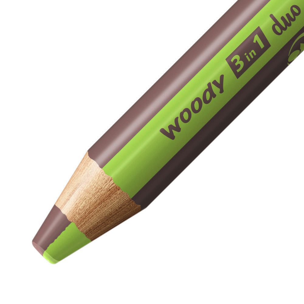 STABILO woody 3 in 1 Duo – 5 Duofarben, mit Spitzer
