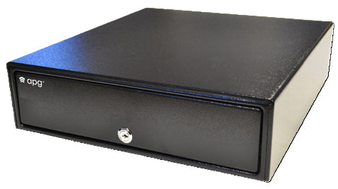 apg Solutions ECD330B – Kassenschublade, 5 Scheine/8 Münzen, RJ‑11, 330 × 340 × 100 mm, Schwarz