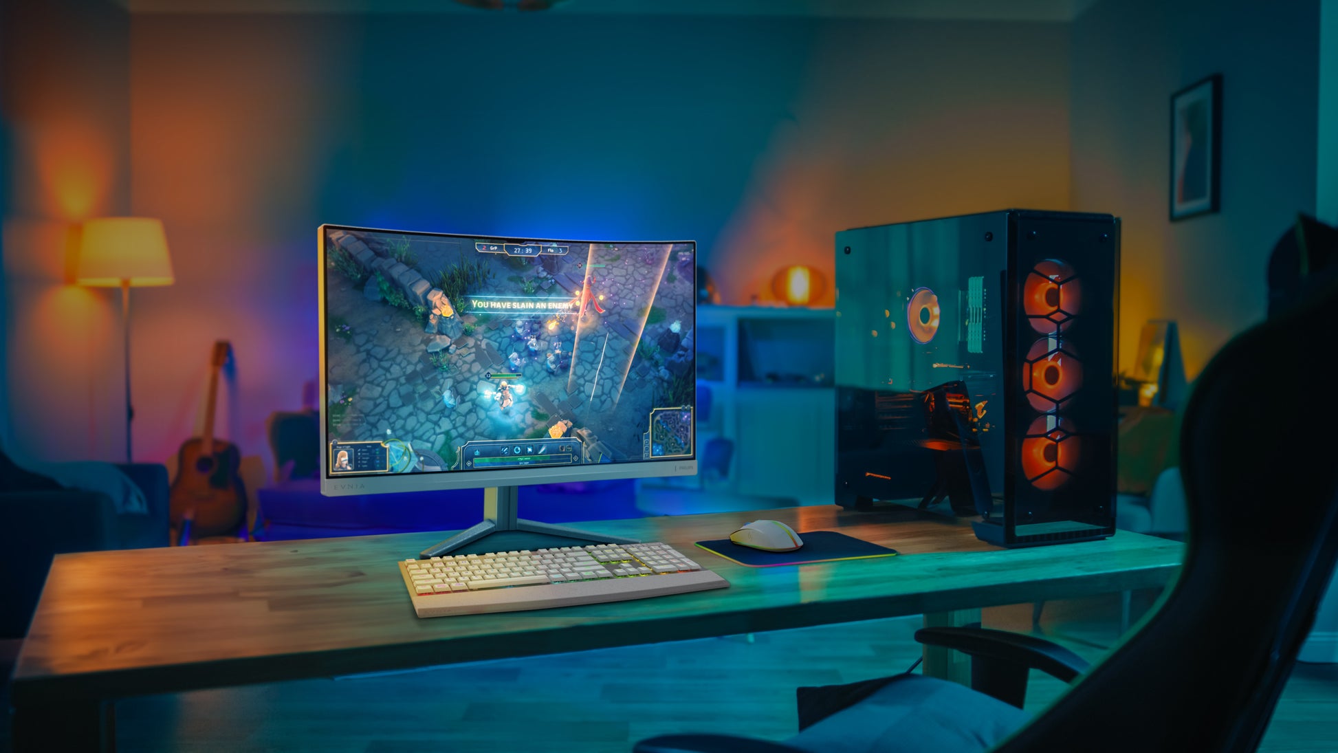 Philips 27M2C5201L/00 – Monitor, 27", VA, 180 Hz, 300 cd/m², Adaptive Sync, Gebogen, VESA 100 × 100, Weiss