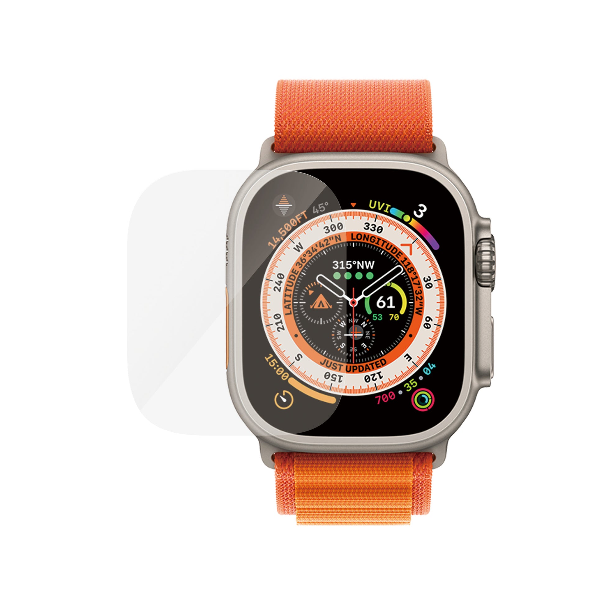 PanzerGlass Displayschutz (Panzerglas), fettabweisend – für Apple Watch Ultra 49 mm