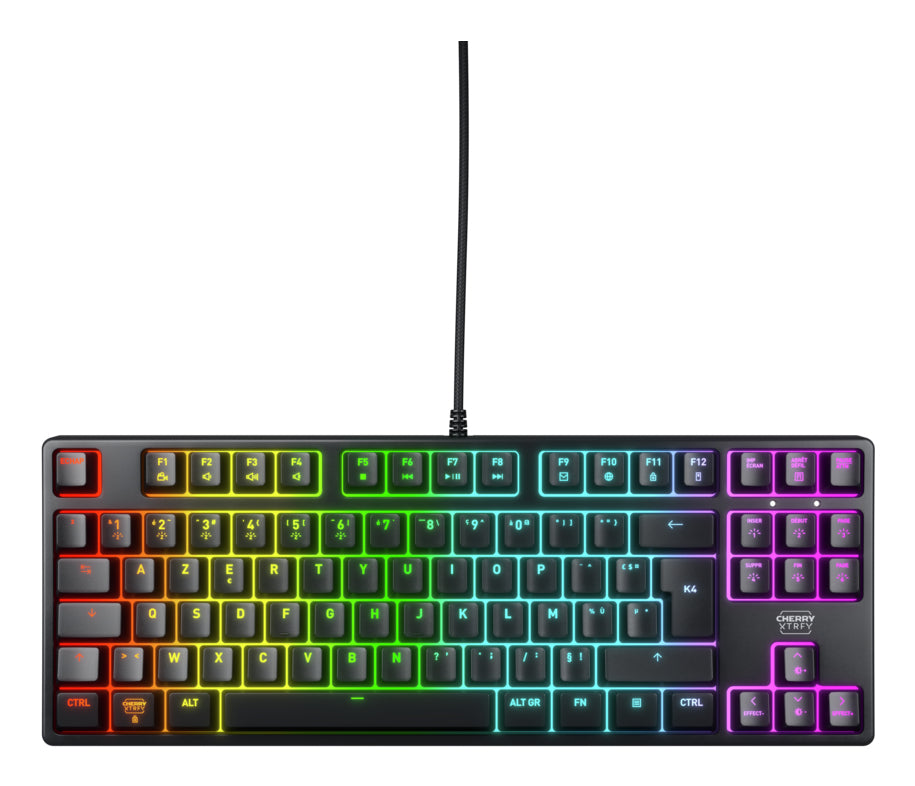 CHERRY XTRFY K4V2 – Tastatur, kabelgebunden, FR-Layout (FR), TKL (ohne Ziffernblock), Schwarz