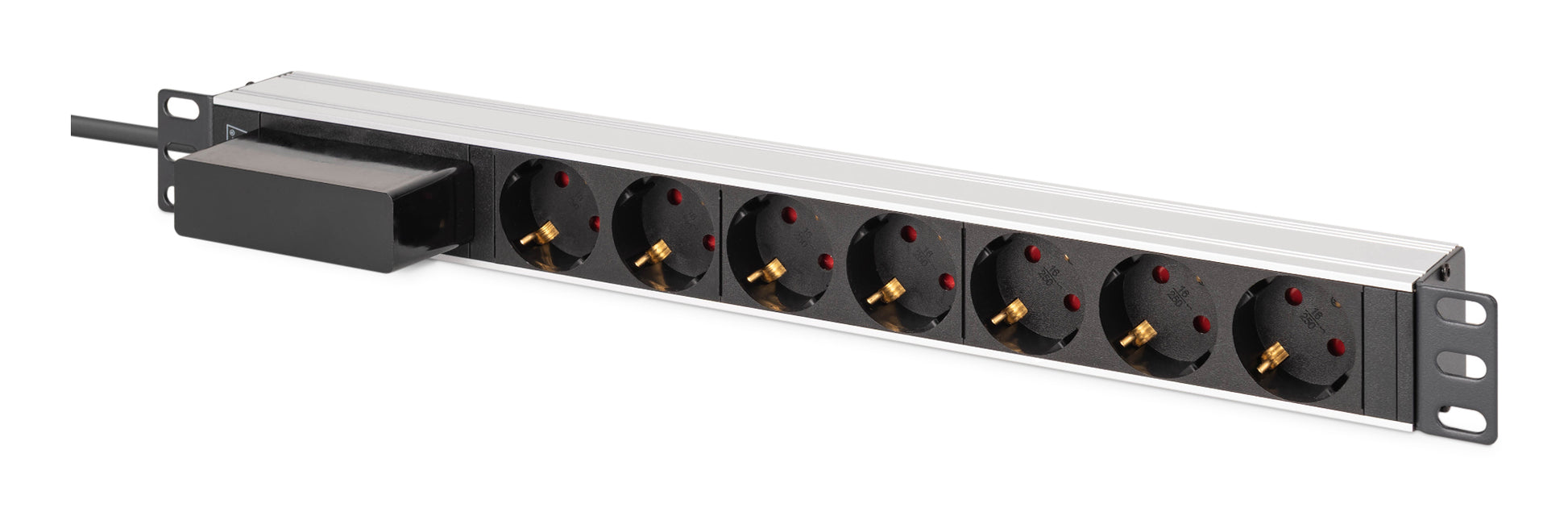 Digitus Rack-PDU – 1U, Horizontal/Vertikal, 7× Schuko (Typ F), 230 V/16 A, 1,8 m