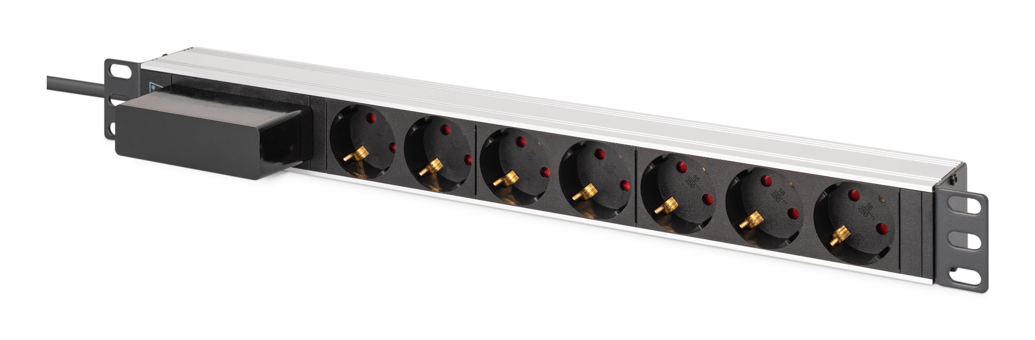 Digitus Rack-PDU – 1U, Horizontal/Vertikal, 7× Schuko (Typ F), 230 V/16 A, 1,8 m