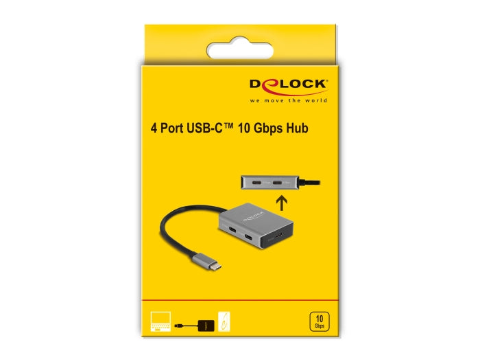 DeLOCK USB-Hub – 4× USB-C, für Windows/Mac/Linux