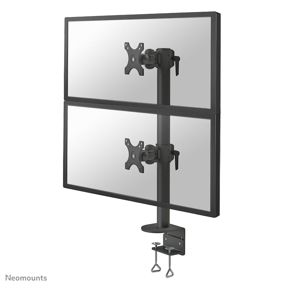 Neomounts Monitorarm, Dual, Tischklemme, bis 49", 15 kg, Full Motion, für gebogene Bildschirme, schwarz