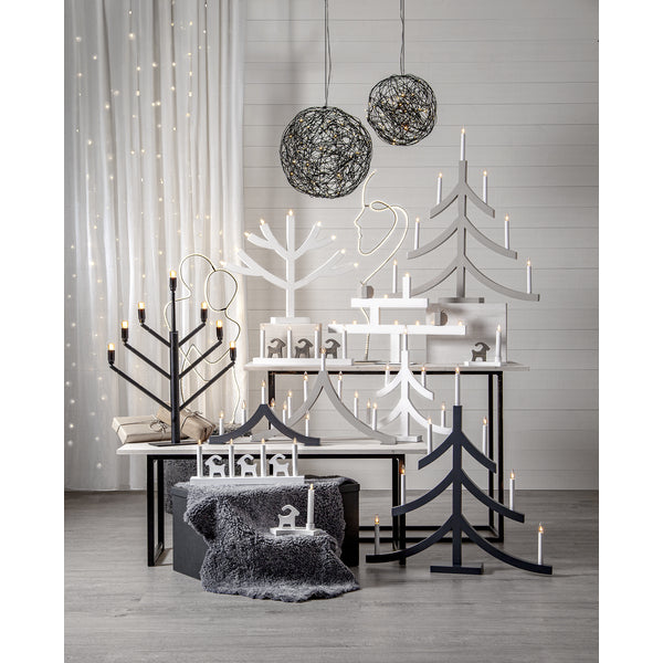 Star Trading Tischleuchte BRUSE – 43 × 7 × 17,5 cm, 0,5 W, warmweiss, braun, Schalter, LED