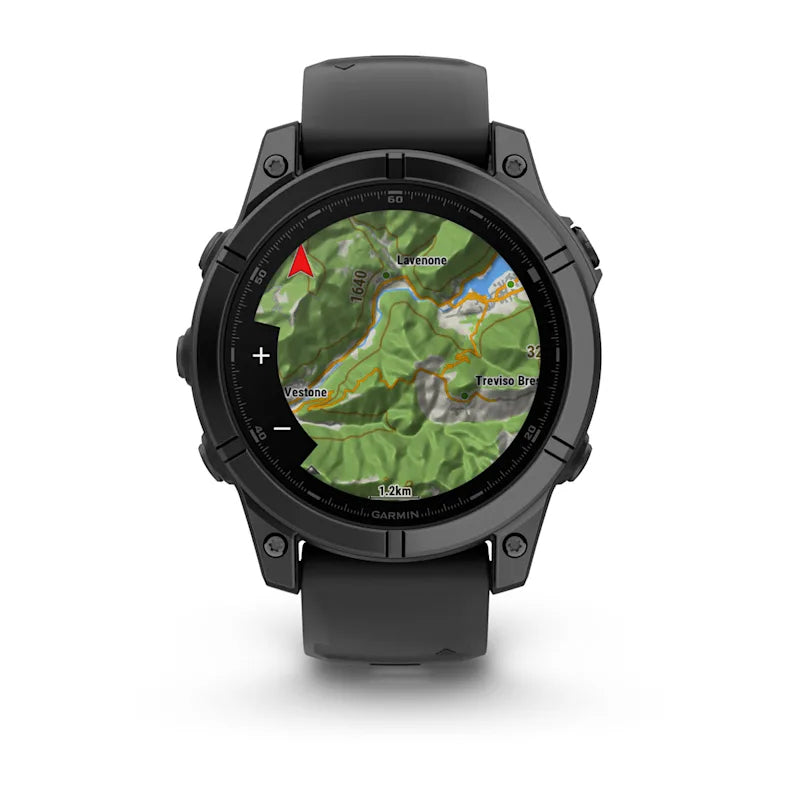 Garmin Fenix E – GPS-Smartwatch – 47 mm, 1,3", GPS, WLAN, AMOLED, Gorilla Glass, 100 m, Schwarz, Silikonarmband