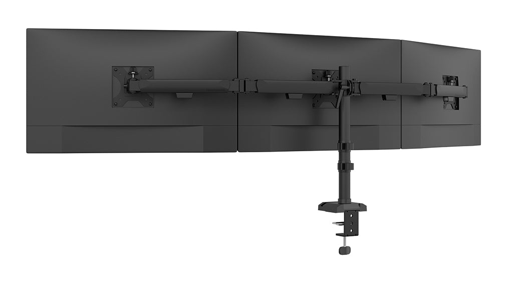 Neomounts NERO DS60-600BL3 – Monitorarm, 3 Monitore, Tischklemme, bis 27", VESA 75 × 75/100 × 100 mm, 6 kg