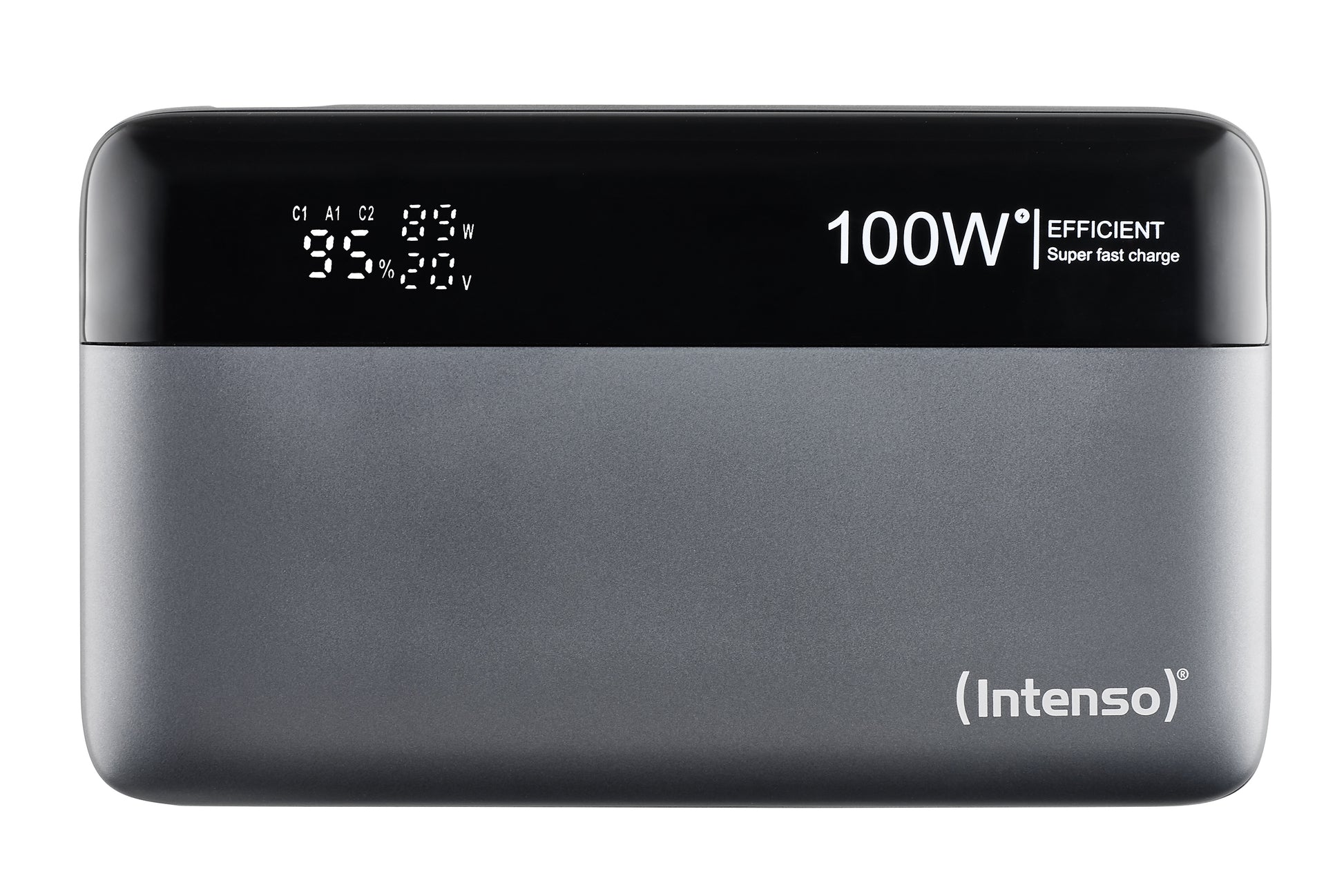 Intenso HE20000 MagSafe Powerbank 20'000 mAh – 100 W PD, 2× USB-C, 1× USB-A, schwarz/grau