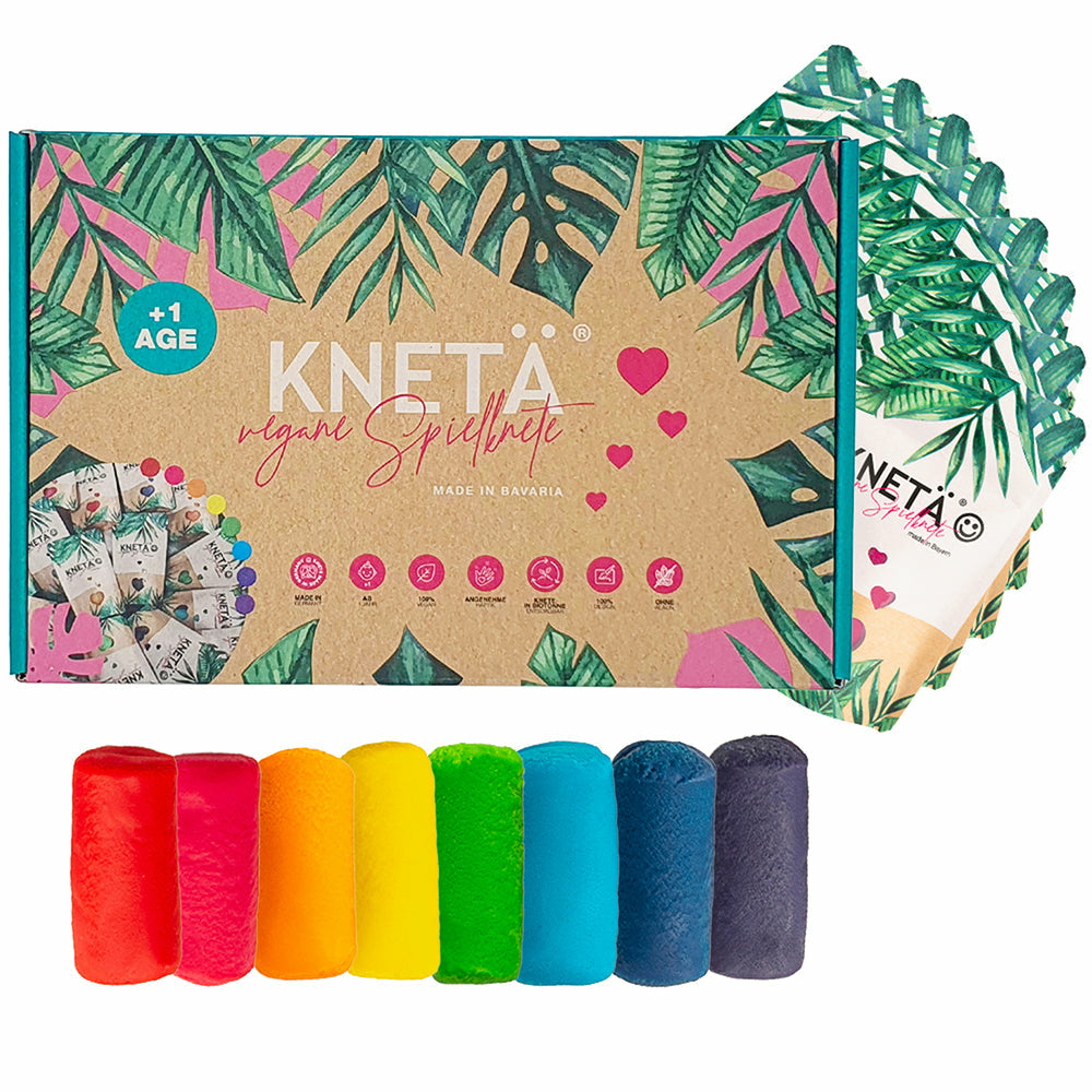 KNETÄ Knete-/Modelliermasse-Set – 8 × 50 g – Mehrfarbig – ab 1 Jahr