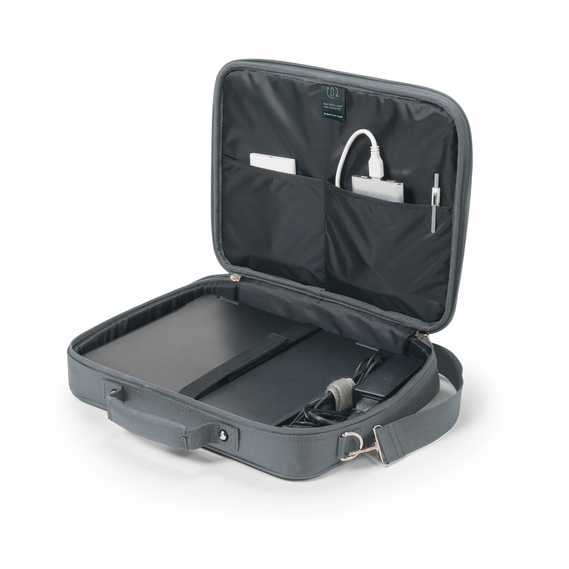 DICOTA Notebook-Tasche bis 17,3" – mit Fronttasche, Tragegriff – Grau