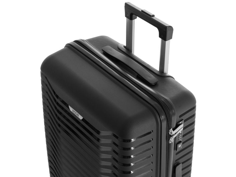 KOOR Manila – Hartschalen-Trolley, 63 l, 4 Rollen (Spinner), TSA-Schloss, PP, Schwarz, 40 × 66 × 26 cm