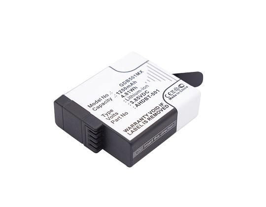 CoreParts Kameraakku – 1250 mAh (3,85 V, 4,8 Wh) – für GoPro (AHDBT-501, AABAT-001, Hero 5 usw.)