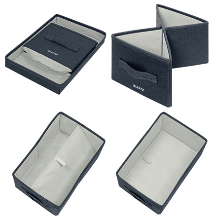 Leitz Faltbox 8 l – faltbar – Karton – dunkelgrau – 190 × 160 × 285 mm