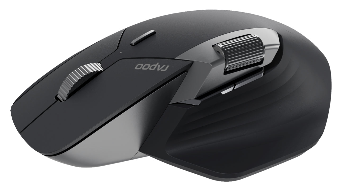 Rapoo MT760M – Gaming-Maus – Kabellos (Bluetooth/2,4 GHz), 4000 DPI, Rechts, Schwarz/Grau
