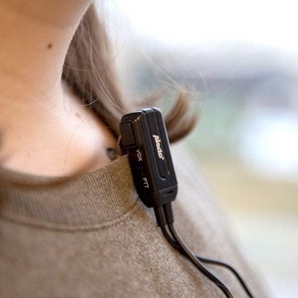 Alecto FRH-10 DUO – Headset für PMR (2,5 mm), Monophon, 8 Kanäle, bis 7 km, Schwarz