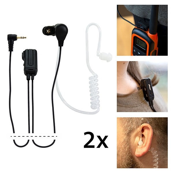 Alecto FRH-10 DUO – Headset für PMR (2,5 mm), Monophon, 8 Kanäle, bis 7 km, Schwarz