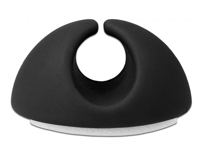 DeLOCK Kabelhalter, selbstklebend, Ø 6,5 mm, 6er-Pack – schwarz