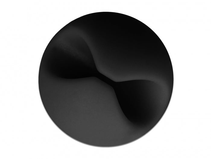 DeLOCK Kabelhalter, selbstklebend, Ø 6,5 mm, 6er-Pack – schwarz