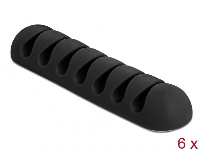 DeLOCK Kabelhalter, schwarz, 6 Stück