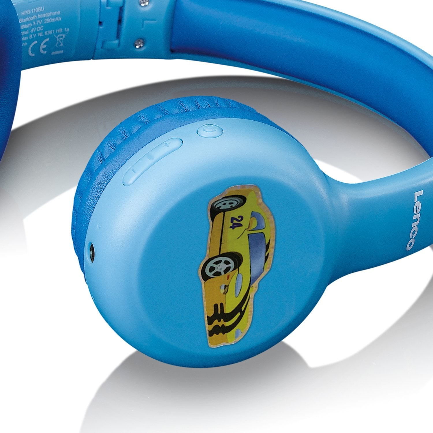 Lenco HPB-110 Kinderkopfhörer – On-Ear, Stereo, Kabel + BT, 85 dB Lautstärke-Limit, Blau, BT 5.0