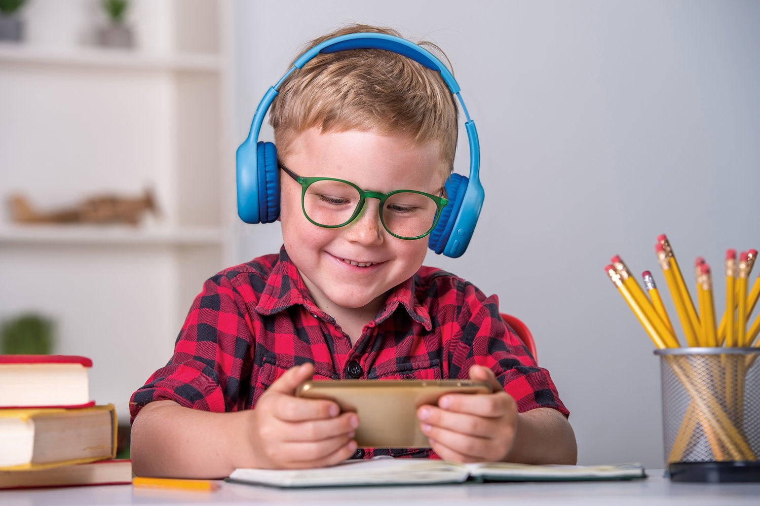 Lenco HPB-110 Kinderkopfhörer – On-Ear, Stereo, Kabel + BT, 85 dB Lautstärke-Limit, Blau, BT 5.0