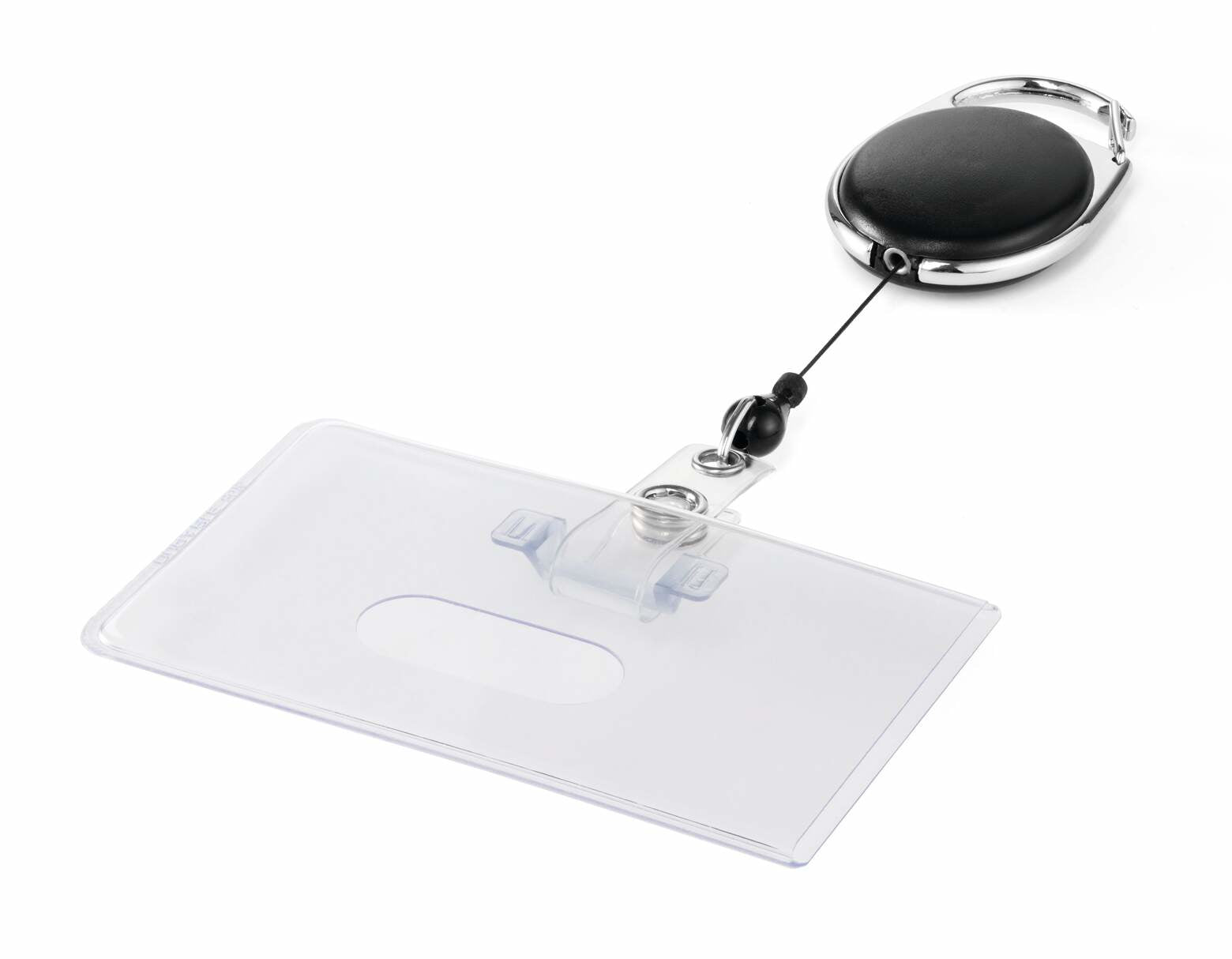 Durable Ausweishalter – für Betriebsausweise – 87 × 54 mm, Kunststoff, transparent, mit Clip – 1 Stück
