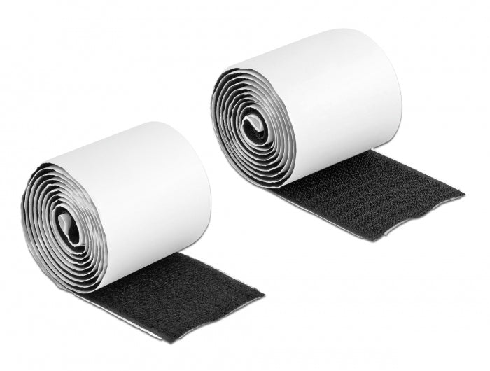DeLOCK Klettband, 1 m × 50 mm – schwarz