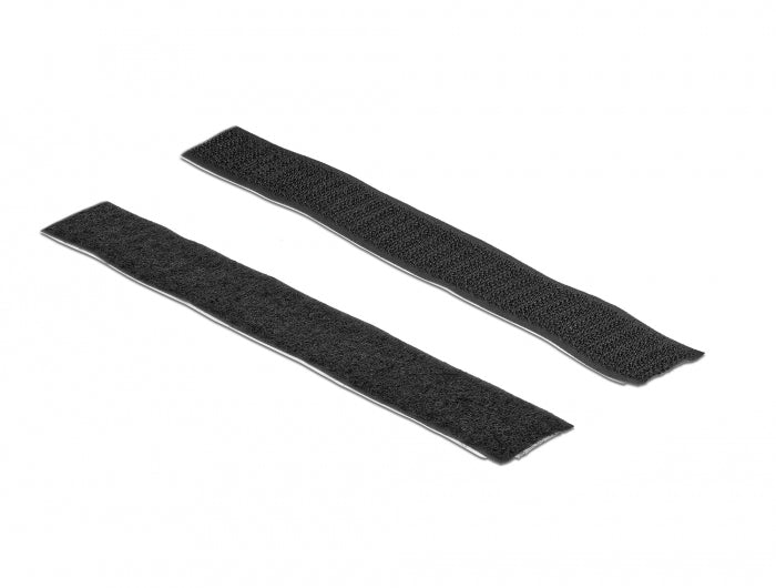 DeLOCK Klettkabelbinder, 5 m, 25 mm, selbstklebend – schwarz