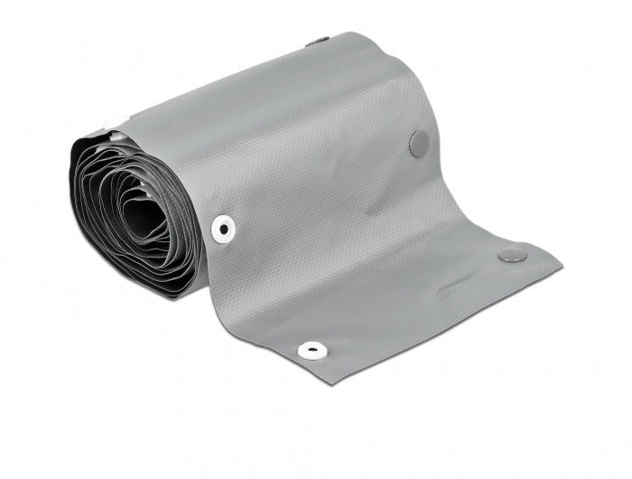 DeLOCK Kabelschlauch, Ø 29 mm, 2 m, Wiederverwendbar, Druckknopfverschluss – Schwarz/Grau
