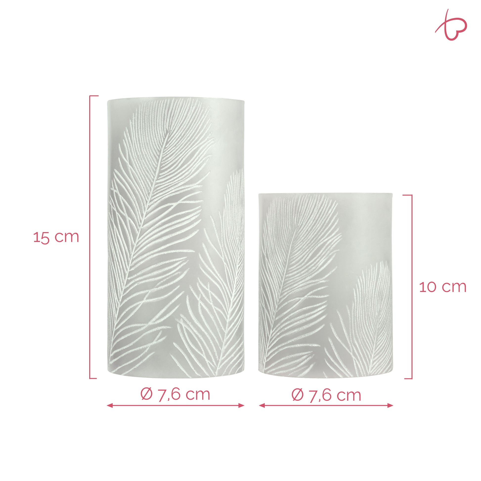 Pauleen LED-Wachskerze Cosy Feather – 2er Pack, Warmweiss, Timer, Flackernd, Grau/Weiss