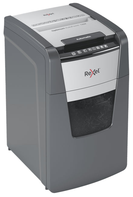 Rexel Optimum AutoFeed+ 130X – Aktenvernichter, DIN P-4, Partikelschnitt 4 × 28 mm, 130 Blatt, 44 l, A4