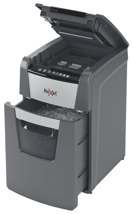 Rexel Optimum AutoFeed+ 130X – Aktenvernichter, DIN P-4, Partikelschnitt 4 × 28 mm, 130 Blatt, 44 l, A4