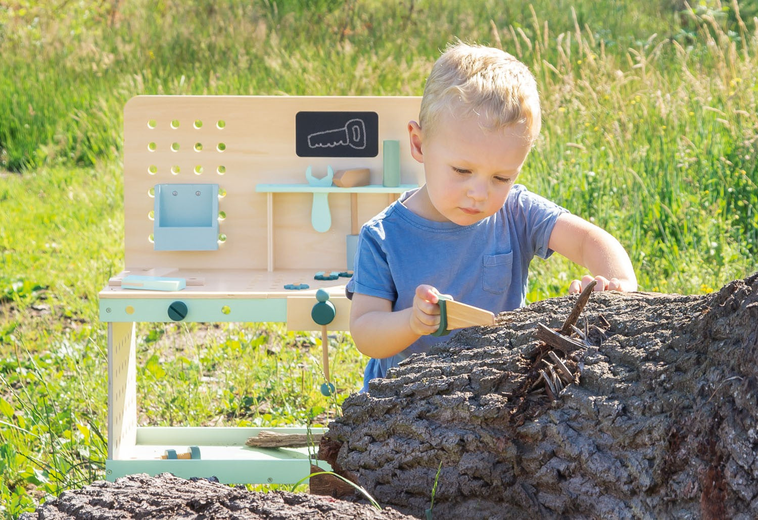 Pinolino Kinderträume Werkbank Jupp – 26-teilig – ab 3 Jahren – MDF, FSC