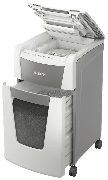 Leitz IQ Autofeed 300 – Aktenvernichter mit Autofeed 300 Blatt, DIN P-5, Mikroschnitt 2 × 15 mm, 8 Blatt, 60 l