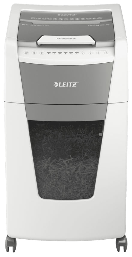 Leitz IQ Autofeed 300 – Aktenvernichter mit Autofeed 300 Blatt, DIN P-5, Mikroschnitt 2 × 15 mm, 8 Blatt, 60 l