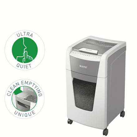 Leitz IQ Autofeed Office – Aktenvernichter mit Autofeed 300 Blatt, DIN P-4, Partikelschnitt 4 × 30 mm, 60 l