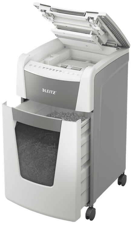 Leitz IQ Autofeed Office – Aktenvernichter mit Autofeed 300 Blatt, DIN P-4, Partikelschnitt 4 × 30 mm, 60 l