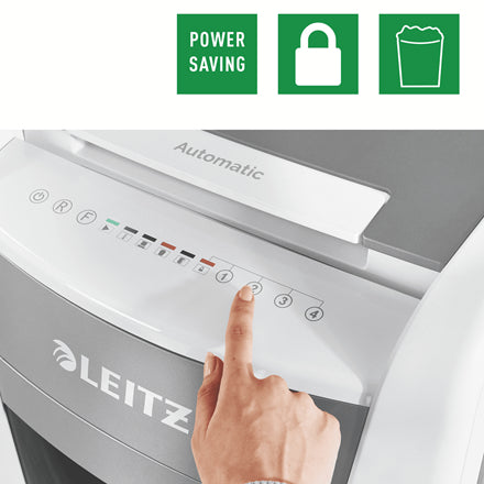 Leitz IQ Autofeed Office – Aktenvernichter mit Autofeed 300 Blatt, DIN P-4, Partikelschnitt 4 × 30 mm, 60 l